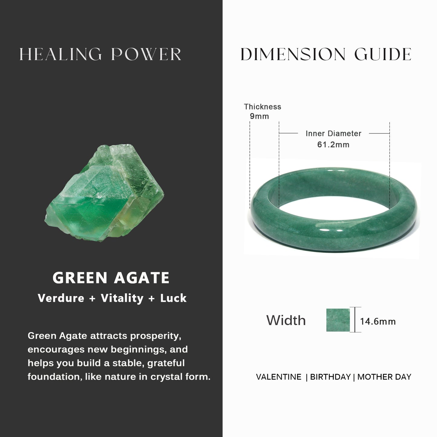 43  Natural Green Agate Bangle
