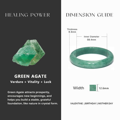 44  Natural Green Agate Bangle