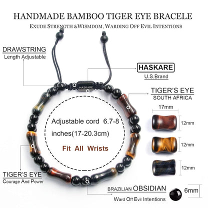 Multicolor Tiger Eye Bamboo Bracelet