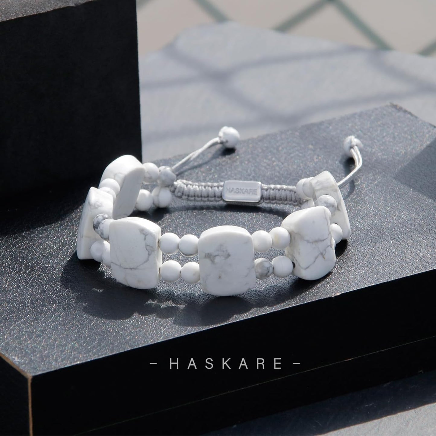 7.5"Men Howlite Beaded Bracelets