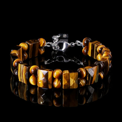 Tiger Eye Flatbead Bracelet with Clasp 7.5"