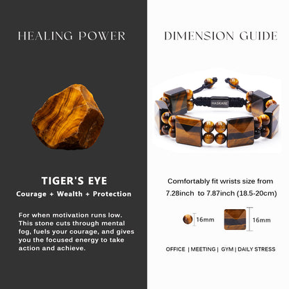 Tiger Eye Square Flated Bead Bracelet