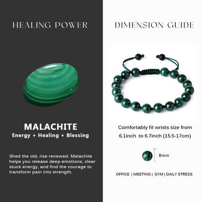 Malachite Beads Bracelet (8mm)