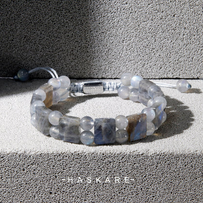 Labradorite Flatbead Track Bracelet