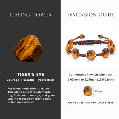 Yellow Tiger Half Moon Beaded Bracelet