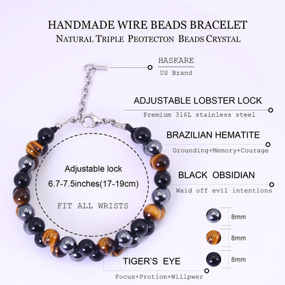 7.5"Triple Protection Bracelet With Durable Wired