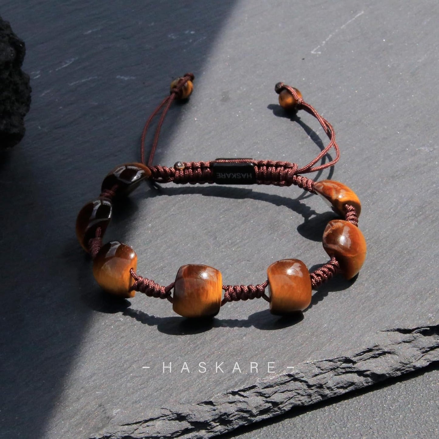 Yellow Tiger Half Moon Beaded Bracelet