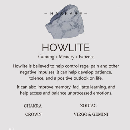 7.5" Durable Adjustable Howlite Bracelet