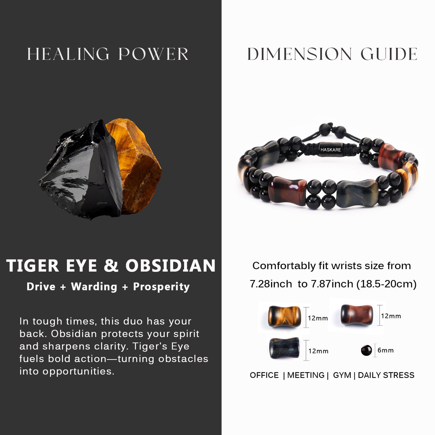 Multicolor Tiger Eye Bamboo Bracelet