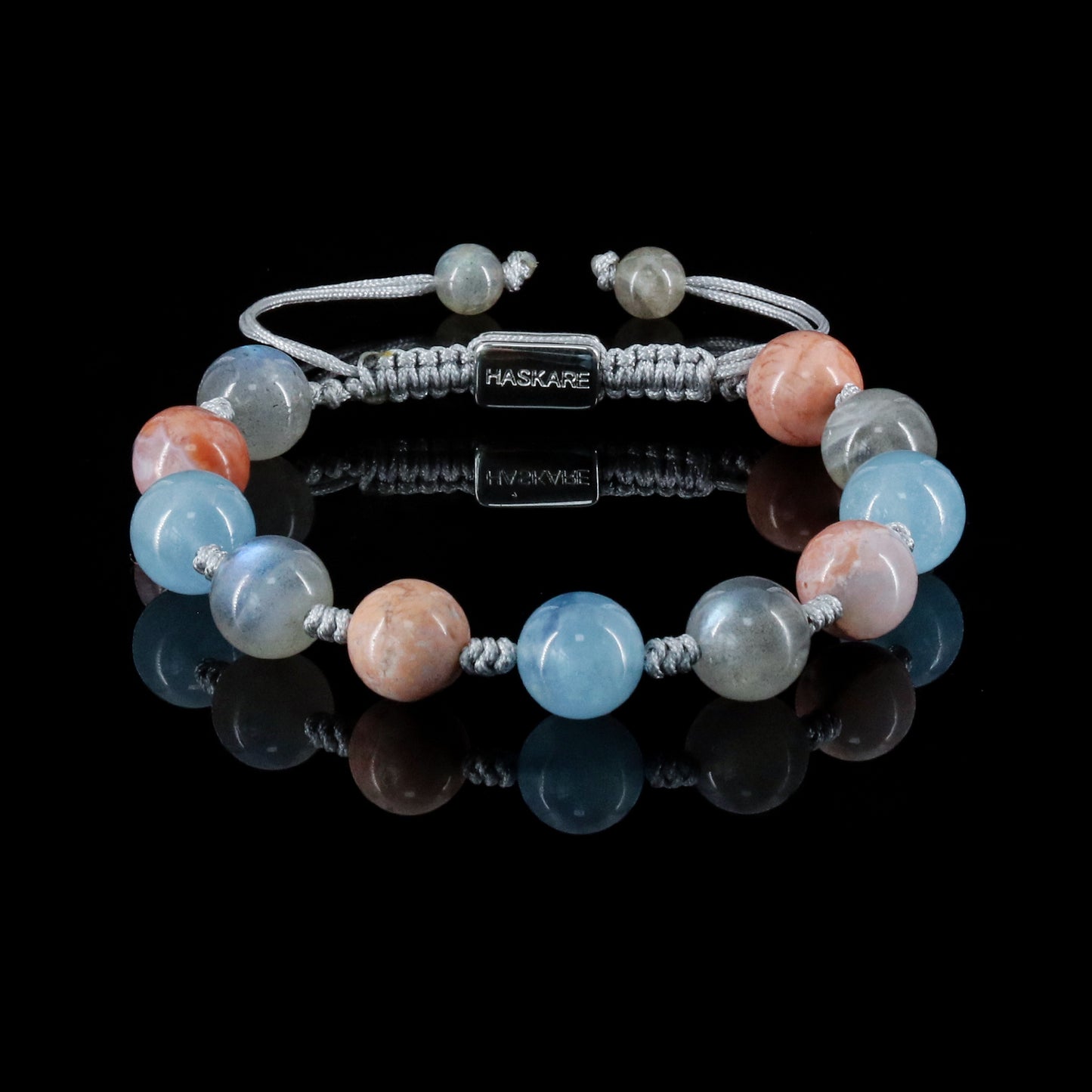 Amethyst, Strawberry Quartz, and Clear Quartz Bracelet