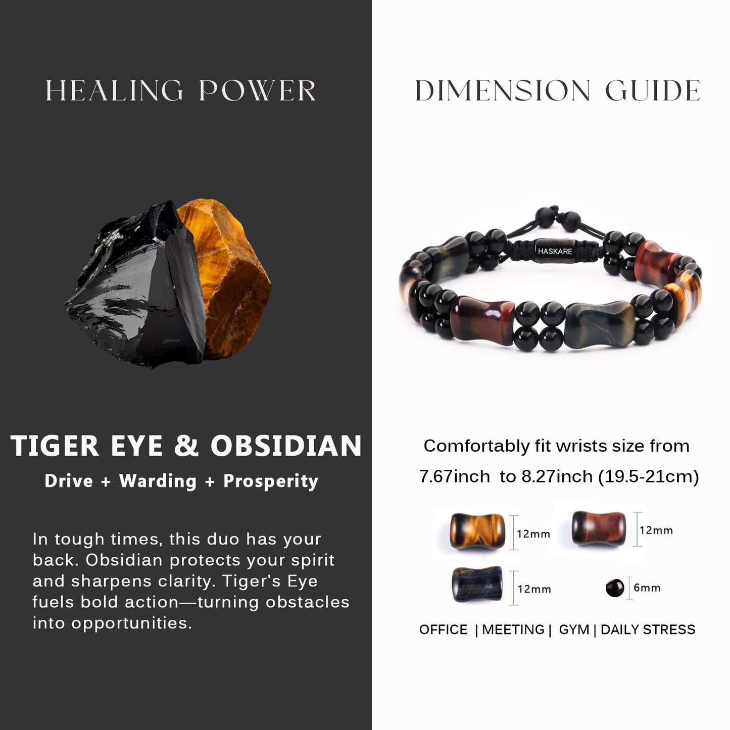 Multicolor Tiger Eye Bamboo Bracelet