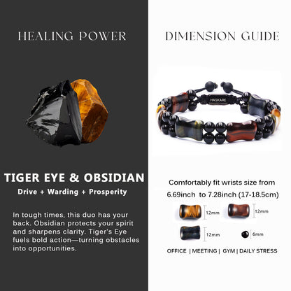 Multicolor Tiger Eye Bamboo Bracelet