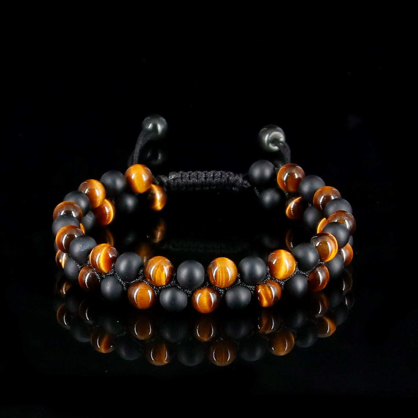 Tiger Eye&Onyx Double Layer Bracelet 6mm