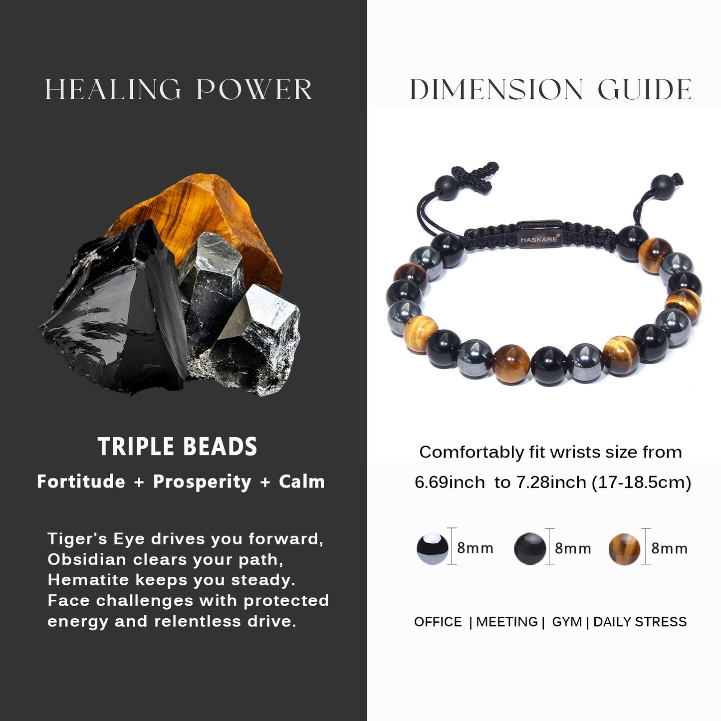 Triple Protection Cross Beads Bracelet