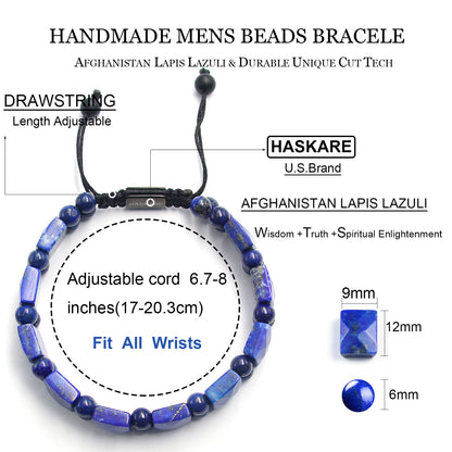 Lapis Lazuli Flatbead Track Bracelet