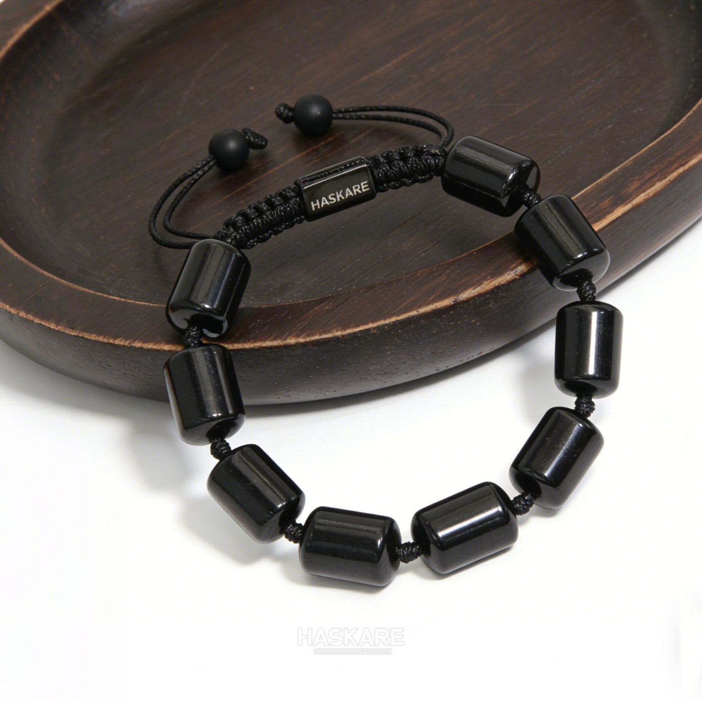 Black Tourmaline Bamboo-Knot Bracelet