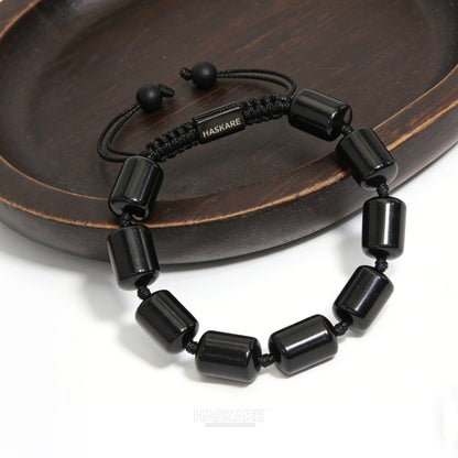 Black Tourmaline Bamboo-Knot Bracelet