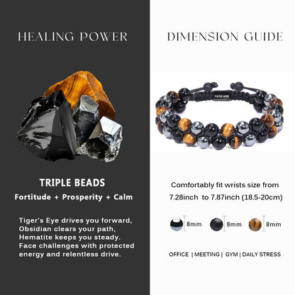 Triple Protection Bracelet Stacked (8mm)