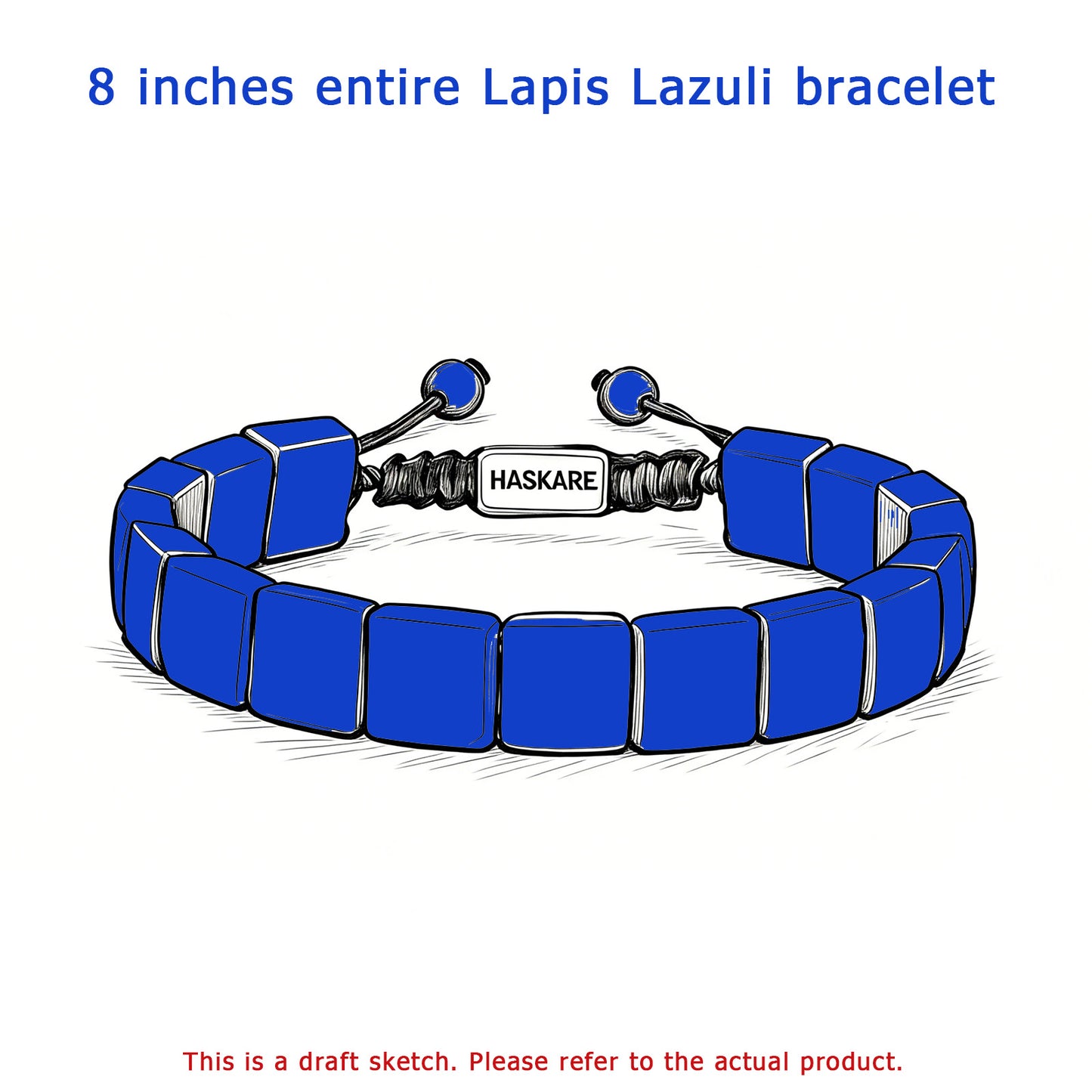 Custom Lapis Lazuli Bracelet 8inch | Handcrafted Natural Stone Jewelry