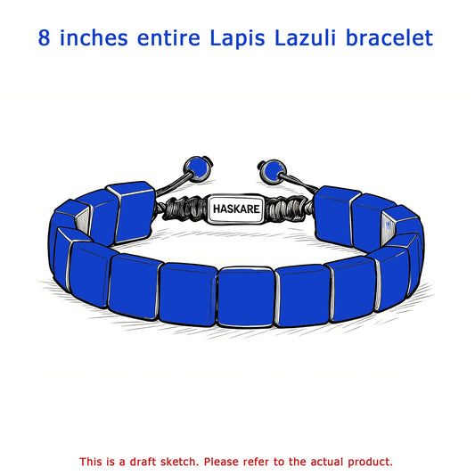 Custom Lapis Lazuli Bracelet 8inch | Handcrafted Natural Stone Jewelry