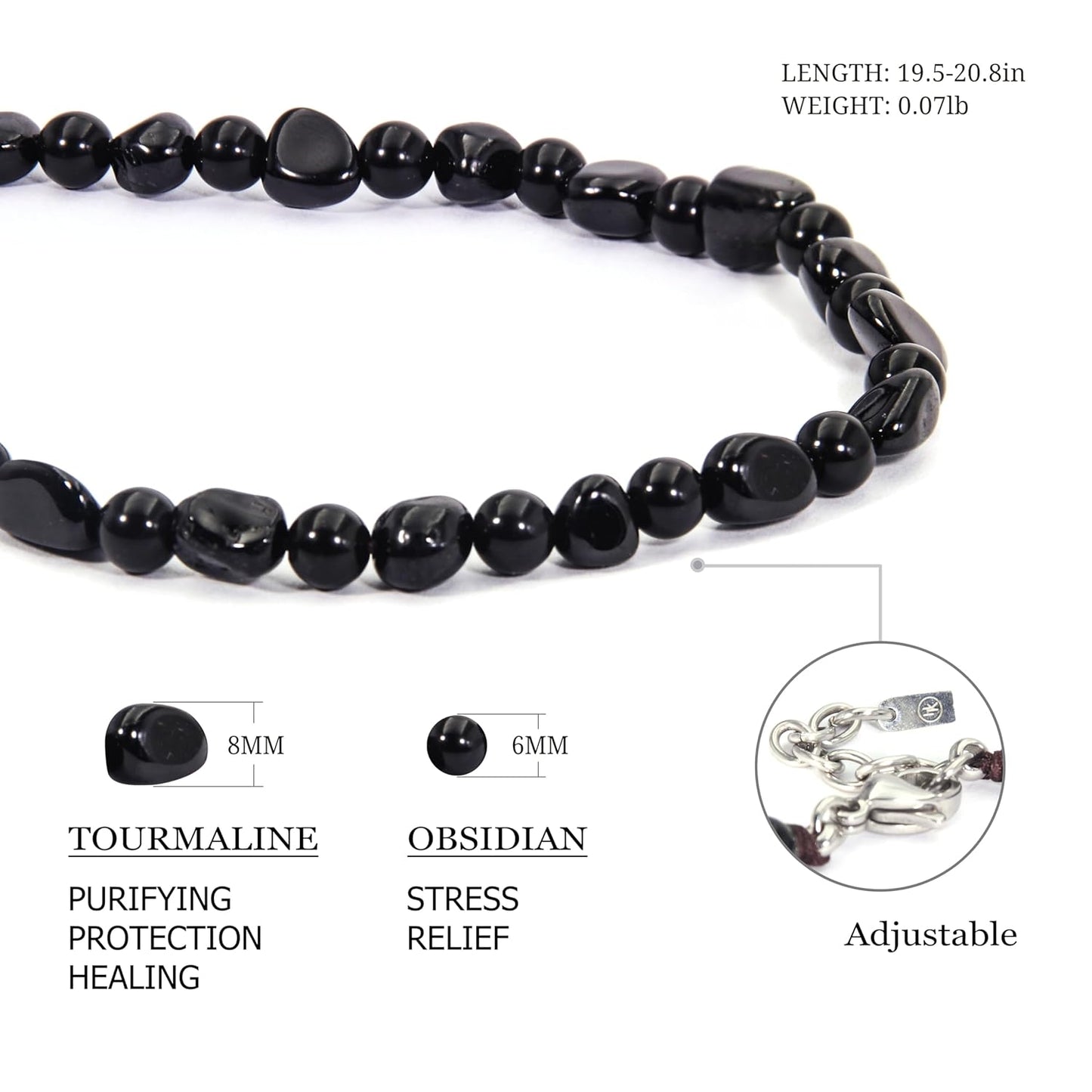 An obsidian necklace