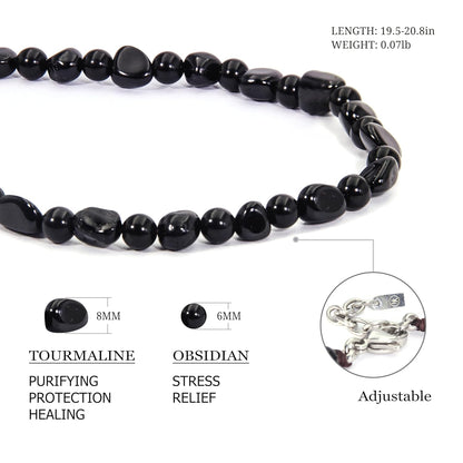An obsidian necklace