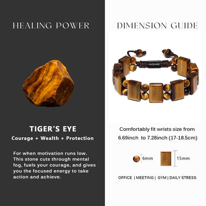 Unique Flat-bead Tiger Eye Bracelet For Men