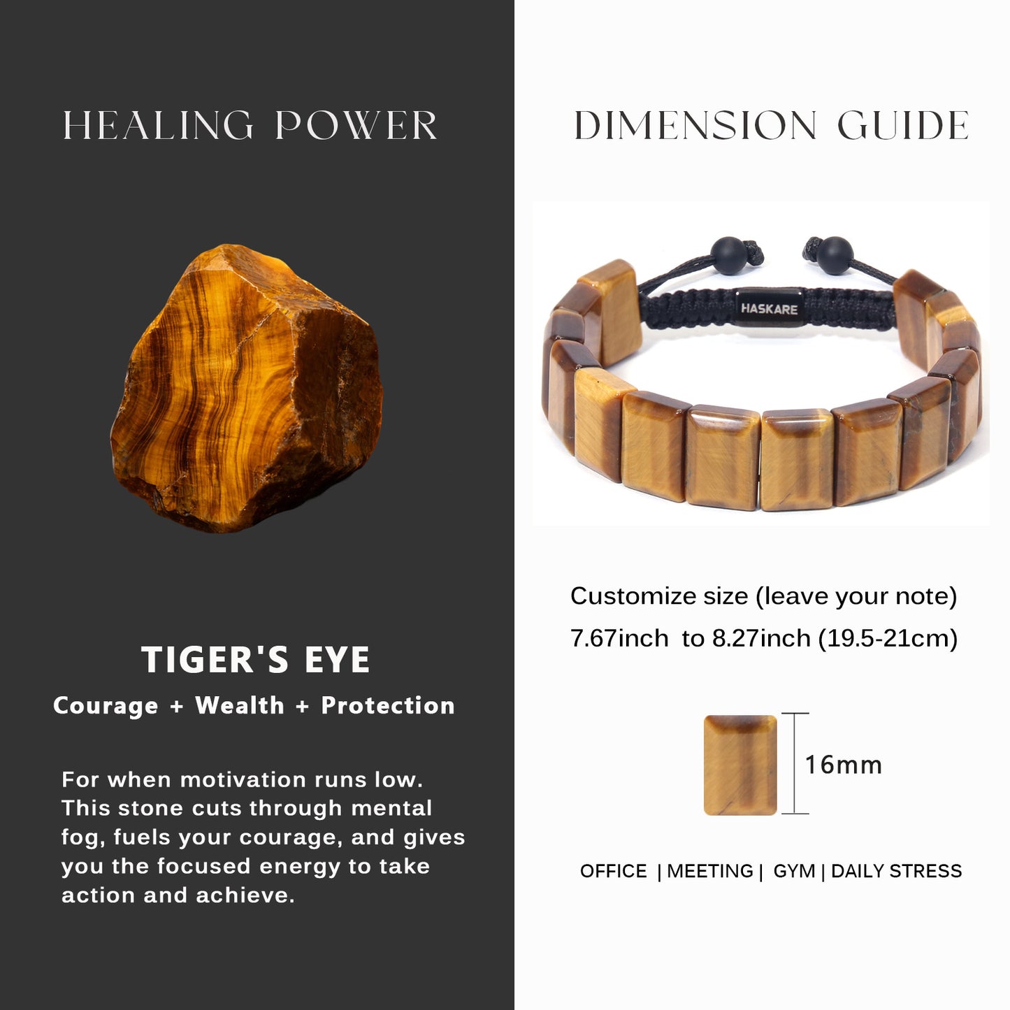 Rectangular Yellow Tiger Hand-Stacked