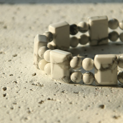 7.5" Durable Adjustable Howlite Bracelet