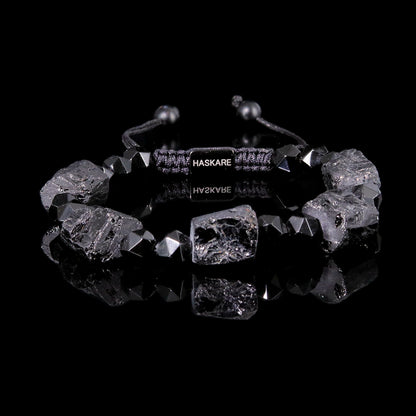 Raw Black Tourmaline Obsidian Bracelet