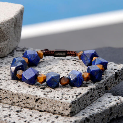 7.5"Tiger Eye Lapis Lazuli  Bracelet