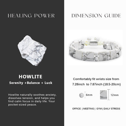 Howlite Flated Bracelet for Mens