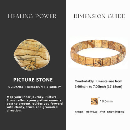 Square-shaped Picture Stone Bracelet