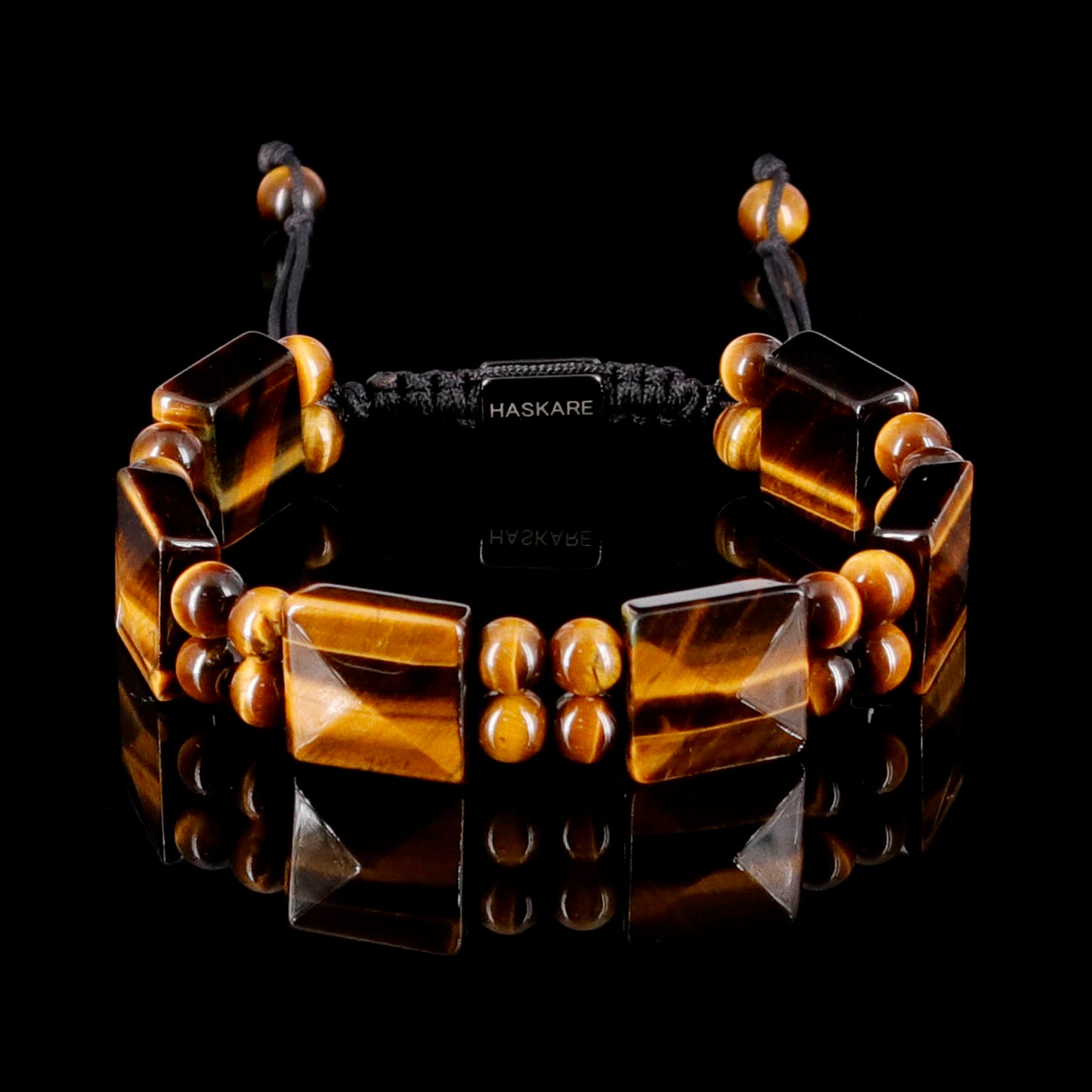 Tiger Eye Square Flated Bead Bracelet