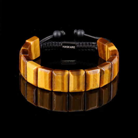 Rectangular Yellow Tiger Hand-Stacked