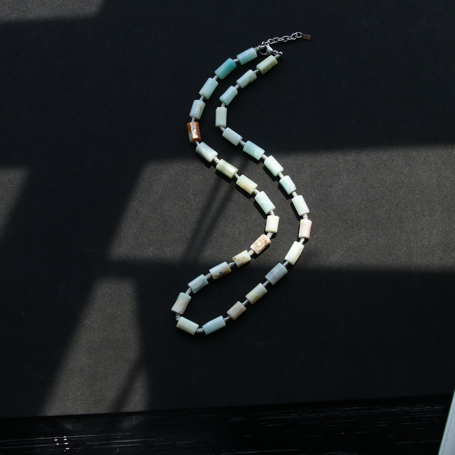 Blue Amazonite Stone Necklaces (23.6-24.8 inches)