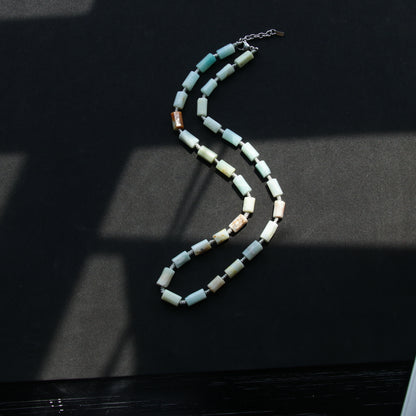 Blue Amazonite Stone Necklaces (23.6-24.8 inches)