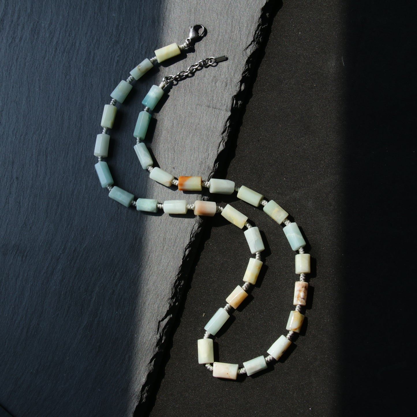 Blue Amazonite Stone Necklaces (23.6-24.8 inches)