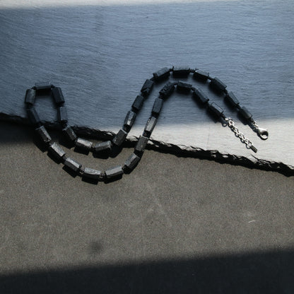 Mens Black Tourmaline Necklace (23.6-24.8 inches)