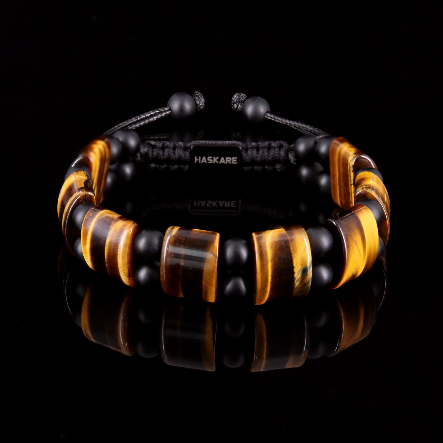 Round Yellow Tiger Bead Bracelet