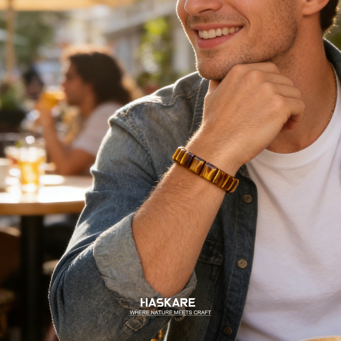 Yellow Tiger Small Square Bracelet