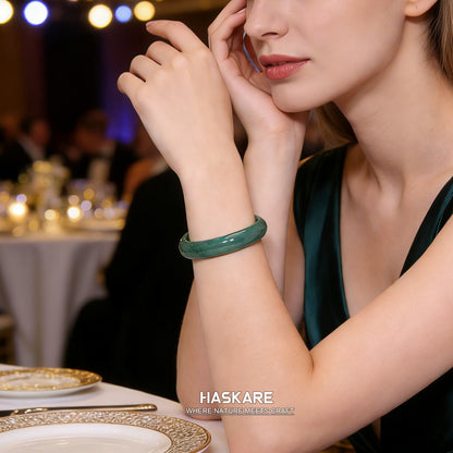 19  Natural Green Agate Bangle