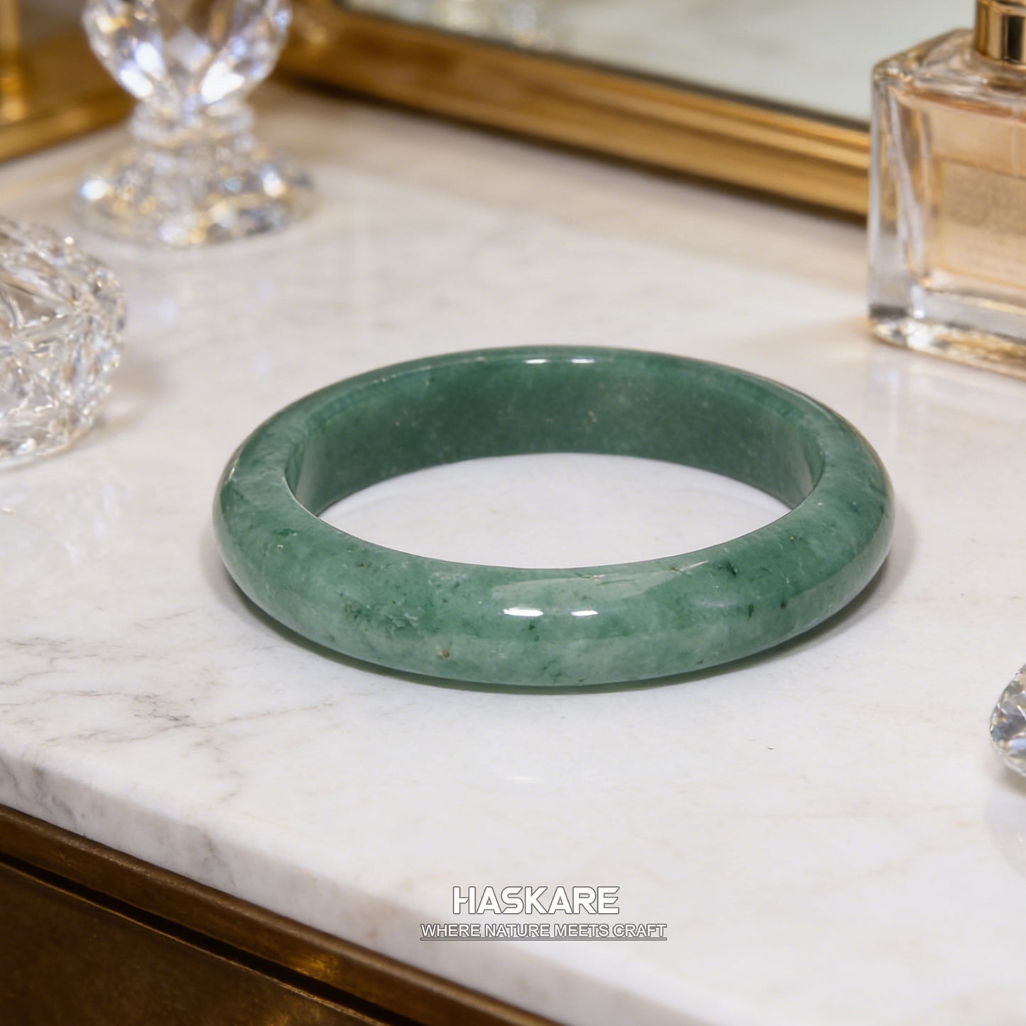 43  Natural Green Agate Bangle