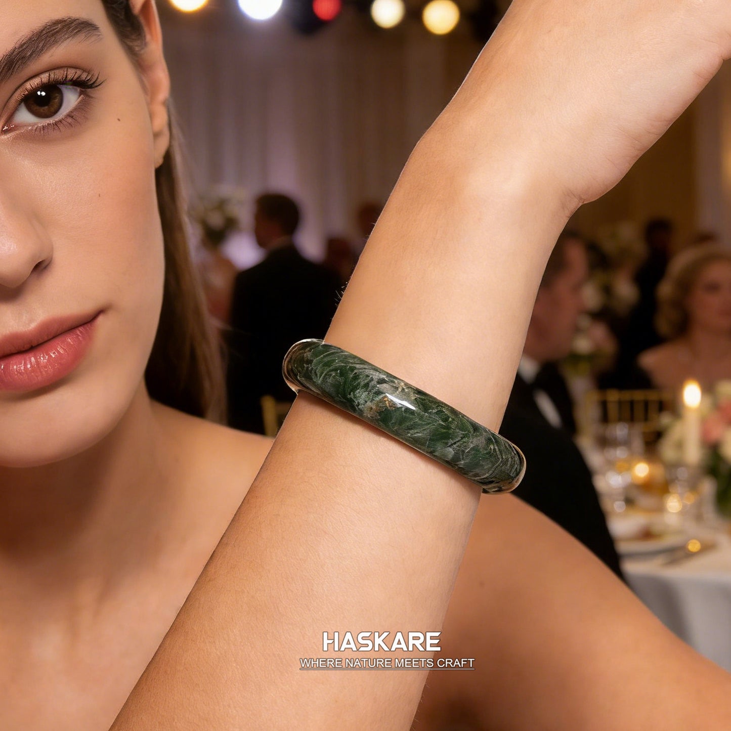 22  Natural Diopside Bangle