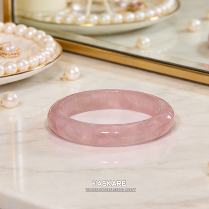 39  Natural Rose Quartz Bangle