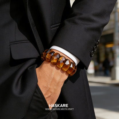 Yellow Tiger Diamond-Shaped Bracelet