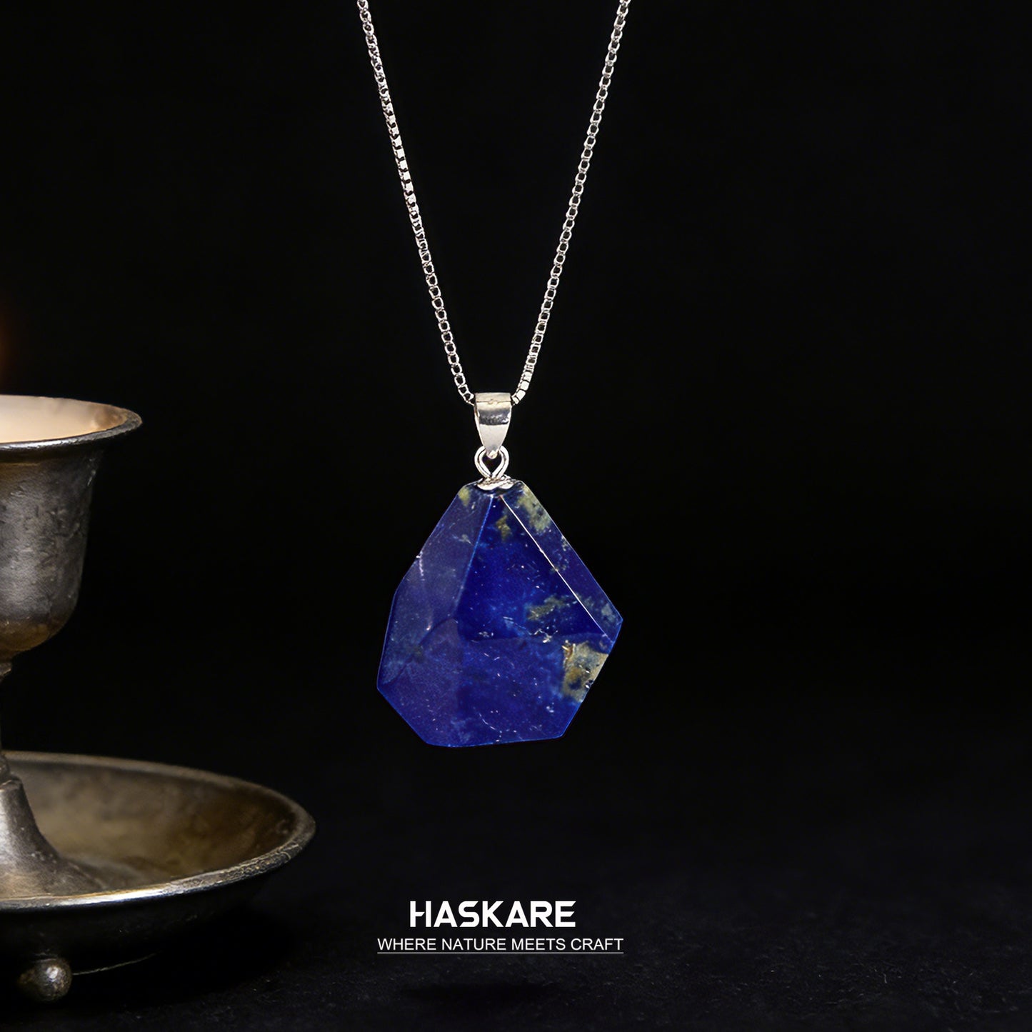 Lapis Lazuli Unique Pendant Sterling Silver