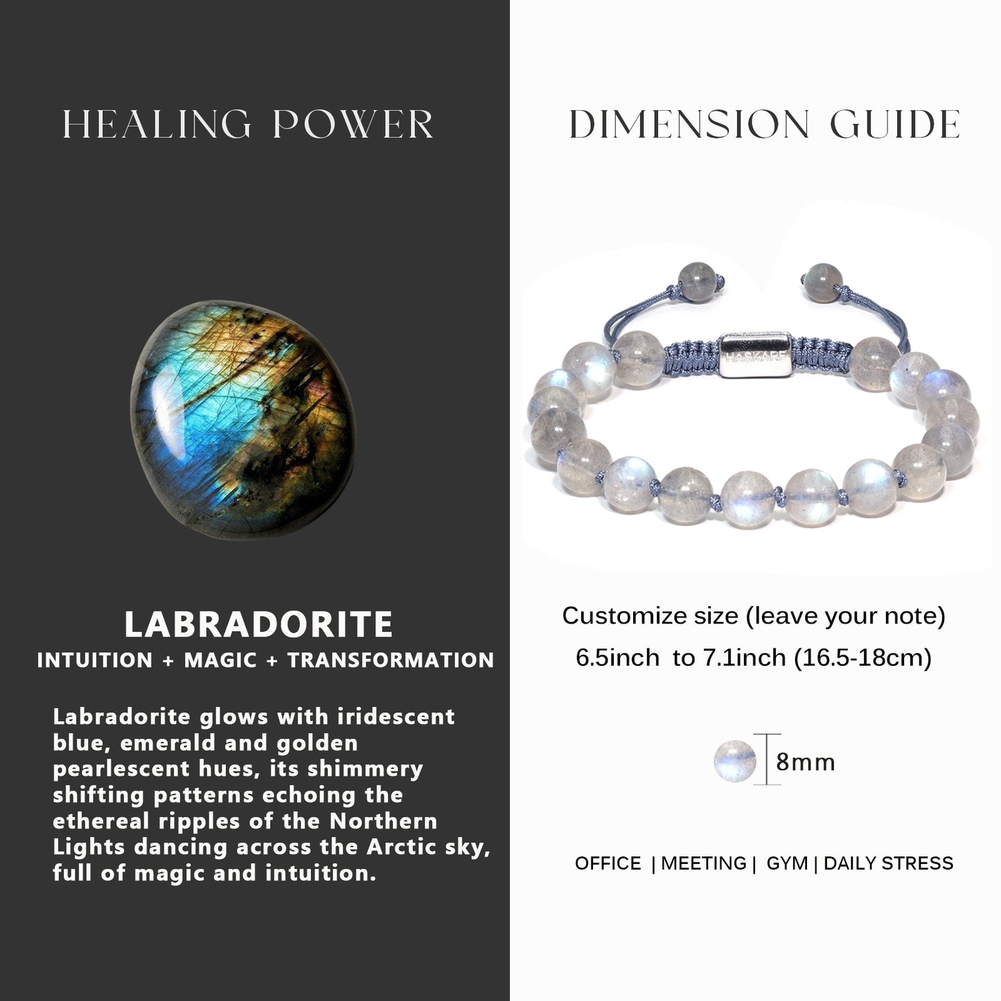 Labradorite Beaded Bracelet