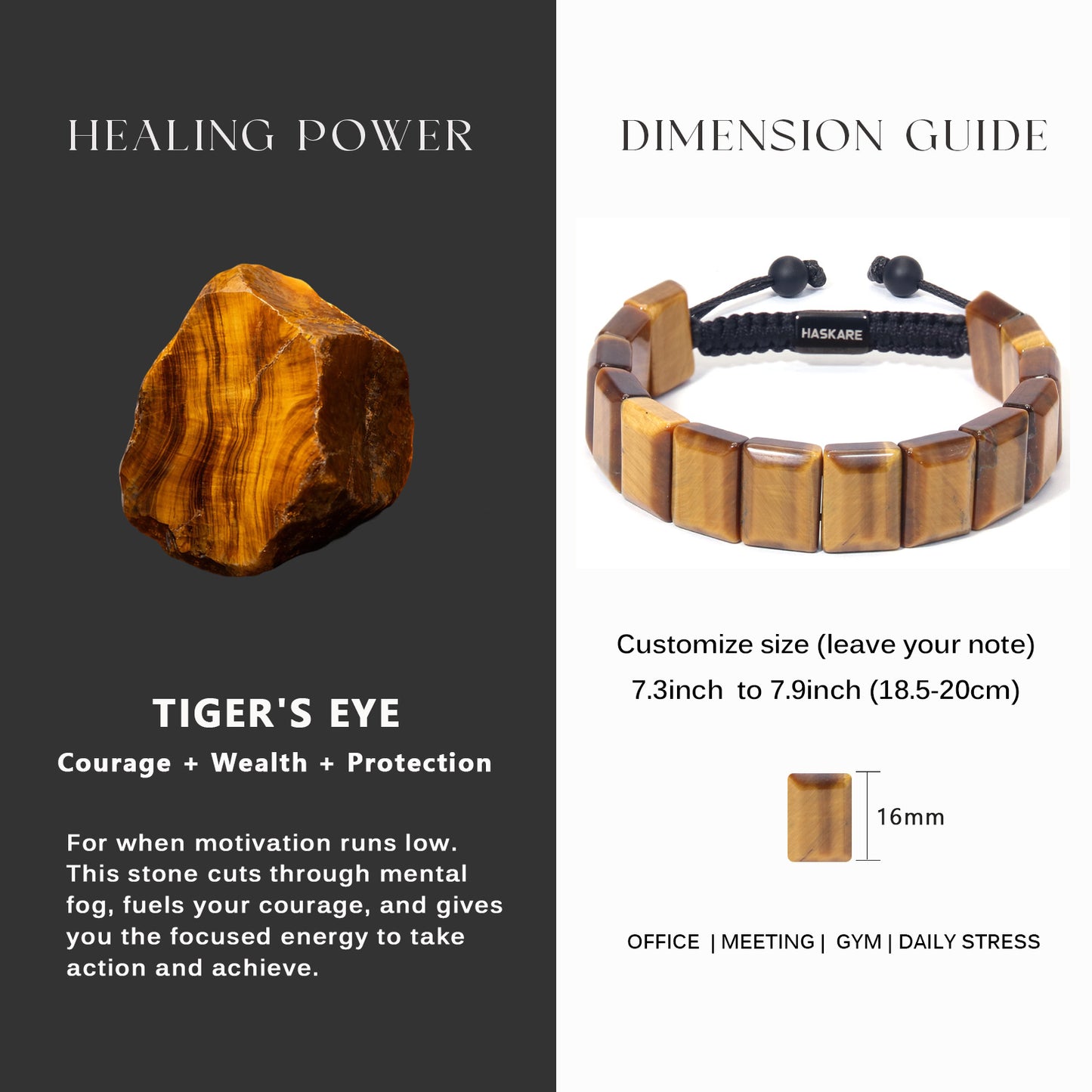 Rectangular Yellow Tiger Hand-Stacked