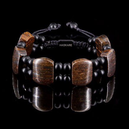 8"Bronzite Onyx Beaded Bracelet